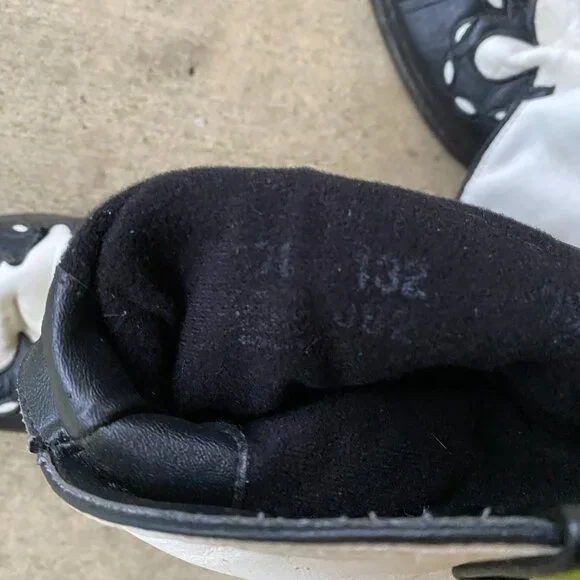 Vintage 1970s Womens Black and White Leather Mid Calf Cowboy Boots - Picture 3 of 10